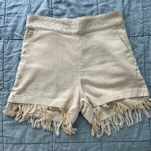 Cream Raw Silk Shorts - NWOT